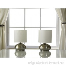 Light Accents Touch Table Lamp Set - Metal Lamps With Fabric Shades and 3-stage Touch Dimmer Switch (Brushed Nickel) - B00YHZANXI