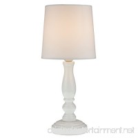 Lightaccents Table Lamp White Base/Bedroom Light/Fabric Bell Shade (Pure White) - B073W1JNMG