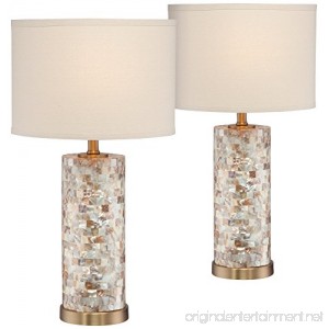 Margaret Mother of Pearl Tile Accent Table Lamp Set of 2 - B077TXG17Y