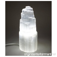 Natural Selenite Electric Lamp White Gemstones Crystals Skyscraper Hand Carved Lamp Around 7-8 High - B075N2YCXJ