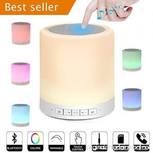 Night Light Bluetooth Speakers Beside Lamp Lonchan Hi-Fi Portable Wireless Bluetooth Stereo Speaker with Touch Control 7 Color Themes Warm Night Light with TF Card AUX Supported White - B075D6KL3W