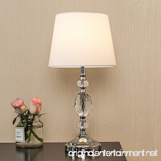 POPILION Decorative Chrome Living Room Bedside Crystal Table Lamp Table Lamps With White Fabric Shade for Bedroom Living Room Coffee Desk Lamp - B078YP98SK