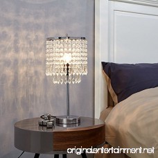 POPILION Elegant Decorative Chrome Living Room Bedside Crystal Table Lamp Desk Lamp with Crystal Shade for Bedroom Living Room Coffee Table Bookcase - B0781CMKTM