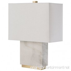 Rivet Mid-Century Marble and Brass Table Lamp with Bulb 17 x 6.5 x 13.5 - B073763W7G