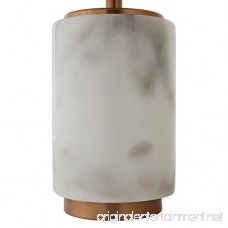 Rivet Modern Marble Mini Lamp with Bulb 14 H White Marble Brass - B075X2YJGK