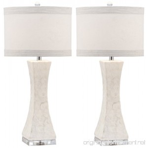 Safavieh Lighting Collection Shelley Concave White 30.5-inch Table Lamp (Set of 2) - B00K8DWR4G