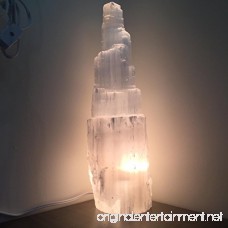 Selenite Skyscraper Lamp 12 - 14 inches tall 6 lbs natural healing crystal cord and bulb included - B06XBLJ3GS