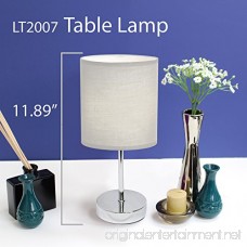 Simple Designs LT2007-WHT Chrome Mini Basic Table Lamp with Fabric Shade White - B00G7QRLYE