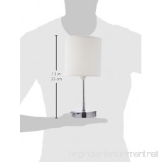 Simple Designs LT2007-WHT Chrome Mini Basic Table Lamp with Fabric Shade White - B00G7QRLYE