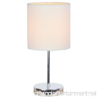 Simple Designs LT2007-WHT Chrome Mini Basic Table Lamp with Fabric Shade  White - B00G7QRLYE