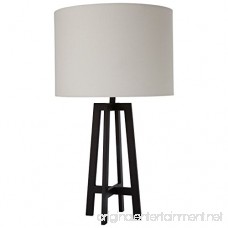 Stone & Beam Deco Black Metal Table Lamp 20.75 H with Bulb White Shade - B073P2N985