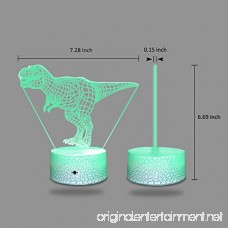 [Wall Adapter Included] Remote & Touch Control LED Dinosaur Night Light with Timer Dimmable Bedside Table Desk Lamp 7 Color Changing Nightlights for Boys Birthday Christmas Gift Home Decoration - B07D297C37