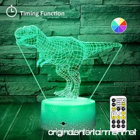 [Wall Adapter Included] Remote & Touch Control LED Dinosaur Night Light with Timer Dimmable Bedside Table Desk Lamp 7 Color Changing Nightlights for Boys Birthday Christmas Gift Home Decoration - B07D297C37