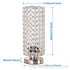 ZEEFO Crystal Table Lamp Nightstand Decorative Room Desk Lamp Night Light Lamp Table Lamps for Bedroom Living Room Kitchen Dining Room (Silver) - B07253D9PX