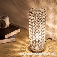ZEEFO Crystal Table Lamp  Nightstand Decorative Room Desk Lamp  Night Light Lamp  Table Lamps for Bedroom  Living Room  Kitchen  Dining Room (Silver) - B07253D9PX