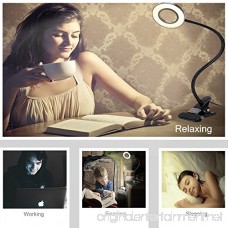 12W Clip on Light LED Reading Light with 3 Lighting Modes and 2 Level Dimmer DZLight 24 LED Eye-Care Desk Lamp Flexible Clip on Book Light with Gooseneck for Reading Working Bedroom - B07BSBY111