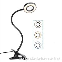 12W Clip on Light LED Reading Light with 3 Lighting Modes and 2 Level Dimmer  DZLight 24 LED Eye-Care Desk Lamp Flexible Clip on Book Light with Gooseneck for Reading  Working  Bedroom - B07BSBY111
