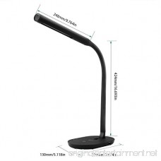 Aglaia Desk Lamp Eye-Care Dimmable Reading Light 7W with USB Charging Port 3-Level Dimmer with Touch Sensitive Control and Flexible Neck (Black) - B01582A6F8