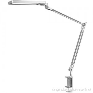 BYB E430 Metal Architect LED Desk Lamp Swing Arm Task Lamp with Clamp Eye-care Drafting Table Lamp Dimmable Office Light 4 Lighting Modes 6 Level Dimmer Touch Control Memory Function Silver - B00V9YW41O