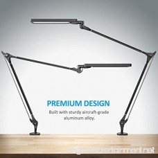 BYB E476 Metal Architect LED Desk Lamp Swing Arm Task Lamp with Clamp Eye-care Drafting Table Lamp Dimmable Office Light 4 Color Modes 6 Brightness Levels Touch Control Memory Function Black - B014KQE6RW