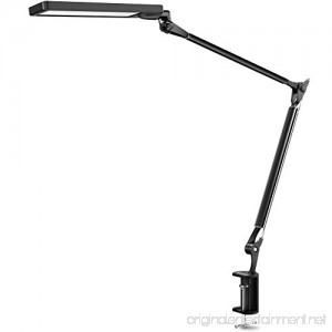 BYB E476 Metal Architect LED Desk Lamp Swing Arm Task Lamp with Clamp Eye-care Drafting Table Lamp Dimmable Office Light 4 Color Modes 6 Brightness Levels Touch Control Memory Function Black - B014KQE6RW