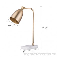 CO-Z Gold Desk Lamps with Marble Base & Adjustable Metal Shade with E12 Bulb 18.25 Inches Height for Desk Table Reading - B06XWR2ZKY