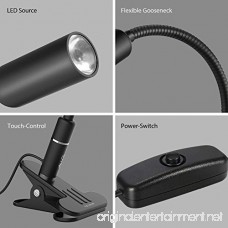 Desk Lamp LED Reading Light TECKIN 4W Eye-Caring Clip-on Book Light Touch Control Dimmable Table Lamps with 3 Brightness Levels and Flexible Neck Perfect for Bookworms (Not Rechargeable) - B07DD8MSNC