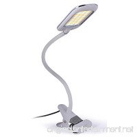 Dimmable LED Desk Lamp Lofter 5W USB Powered Eye-caring Table Lamps with 24 LEDs  2 Dimming Levels  3 Lighting Modes Flexible Clip On Lights for Reading Studying Working Bedroom Office (White) - B01G3GTEWO