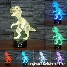 Dinosaur 3D Night Light Touch Table Desk Lamp Elsley 7 Colors 3D Optical Illusion Lights with Acrylic Flat & ABS Base & USB Cabler for Christmas Gift - B01K1RNHM4
