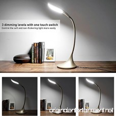 Gooseneck Dimmable LED Desk Lamp 3-Level Touch Sensitive Control Table Reading Lamp Sleek Swing Arm Office Desk Lamp Eye-Caring Craft Task Light with Natural Light Gold - B07BS14RLW