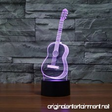Guitar 3D Lamp Night Light Table Desk Lamps MONICA 7 Color Changing Touch Lights with Acrylic Flat & ABS Base & USB Charger - B01M3UU1NX