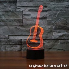 Guitar 3D Lamp Night Light Table Desk Lamps MONICA 7 Color Changing Touch Lights with Acrylic Flat & ABS Base & USB Charger - B01M3UU1NX