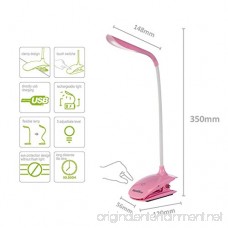 HandAcc Clip Desk Lamp Dimmable LED USB Reading Light with Sturdy Gooseneck for Desk Bed Headboard and Computers(4W Pink) - B01GYC06EC