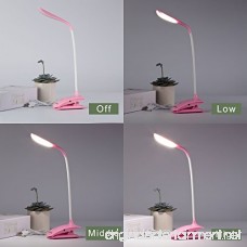 HandAcc Clip Desk Lamp Dimmable LED USB Reading Light with Sturdy Gooseneck for Desk Bed Headboard and Computers(4W Pink) - B01GYC06EC
