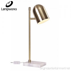 Lampworks Table Lamp Diamond Shape Bedside Lamp Marble Base Desk Lamp Rose Copper Lampshade Modern Design Light for Bedrooms Living Room(Bulb Not Included) (Gold) - B078L1VV7P