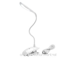LE Dimmable Desk Lamp  Rechargeable Clip LED Desk Lamp  14 LEDs Gooseneck LED Portable Reading Book light  3 Dimming Level  Touch Sensitive Table Lamp  USB Cord Included  Daylight White  Study Lamp - B0197XB2WA