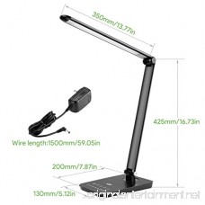 LE Dimmable LED Desk Lamp 3 Modes Table Light 7 Level Brightness Adjustable 8W Touch Control Panel Eye-care Folding Reading Relaxing Studying Bedroom Bedside Office Black - B00MHLIH46