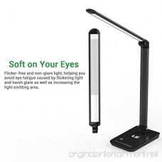 LE Dimmable LED Desk Lamp 7 Dimming Levels Eye-care 8W Touch Sensitive Daylight White Folding Desk Lamps Reading Lamps Bedroom Lamps (Black) - B00MHLIGCY