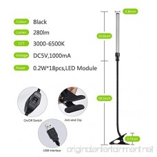 LED Clip Lamp Portable Lighting Eye-Care Clip Desk Light Powered by USB ( Clip-On Light )-Black Color - B01LWJ0Z7P