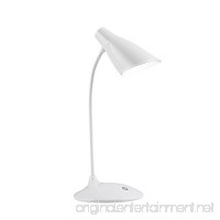 LED Desk Lamp  Flexible Gooseneck Table Lamp  Dimmable Office Reading Lamp with USB Charging Port  Rechargeable  3 Brightness Levels  White - B07DN8XDSH