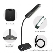LED Desk Lamp Reading Light - HQOON Eye-care Bed Reading Lamp Including USB Charging port Touch Control 3 Lighting Modes Idea for Bed Table Office and Study Use - B073F4XNHQ
