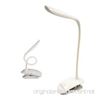 LED Desk Lamp  ZHOPPY Dimmable Clip On Bedside Lamp Table Lights with Clip-On Clamp - Reading Book Light  Eye-care  Portable  USB Rechargeable  Gooseneck Tube Touch Control Light (White) - B01HWIRC9E