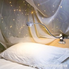 LED Reading Light Dimmable Clamp Lamp for Bed Headboard Bedroom Office 3 Modes 9 Dimming Levels Flexible Clip Desk Lamp Adapter Included 5W Sliver - B06Y5Y77K4