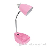 Limelights LD1057-PNK Gooseneck Organizer Desk Lamp with Ipad Tablet Stand Book Holder and Charging Outlet  Pink - B076PSQ6S6