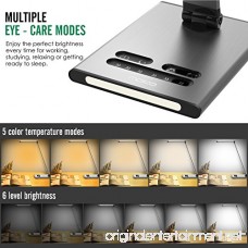 MoKo Dimmable LED Desk Lamp 10W Touch Control Adjustable Table Lamp Built-in Nightlight + USB Charging Port Rugged & Full Aluminum Alloy Body 6-Level Brightness 5 Lighting Modes - Space Gray - B078DLKZ7R