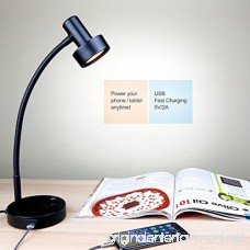 O’Bright Dimmable LED Desk Lamp with USB Charging Port (5V/2A) Full Range Dimming LED Table Lamp with USB Charger Flexible Gooseneck Office Desk Lamp/Bedside Lamp Vintage Design (Metal Black) - B07DGNBH9C