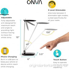 Onva Pebble Dimmable Led Desk Lamp with USB Charging Port Minimalist Modern Table Lamps with Touch Control Acrylic White - B07CZV77LV
