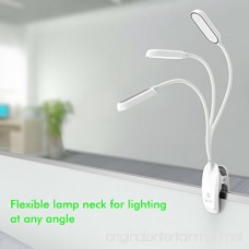 OxyLED Eye-care LED Desk Lamp USB Rechargeable Vertical Clip Lamp with Flexible Gooseneck for Student Dormitory 5W White T36 - B076D51GH8
