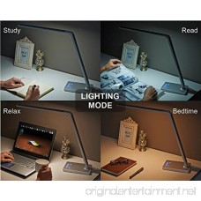 Phive Dimmable LED Desk Lamp with Fast Charging USB Port Touch Control 8-Level Dimmer/4 Lighting Modes Aluminum Body Eye-Care LED Table Lamp for Bedroom/Reading/Study (Silver) - B01FX5CPLS