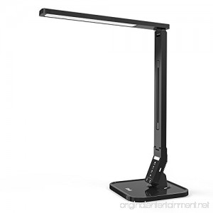 RMJ Dimmable LED Desk Lamp RMJ-1000A 4 Working Mode with 5-Levels Dimmer Touch Control 1-Hour Auto-off Timer 5V/1A USB Charging Port Black - B0714KST8G